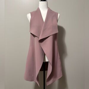 Le Chateau Mauve Sleeveless Open-Front Waterfall Jacket